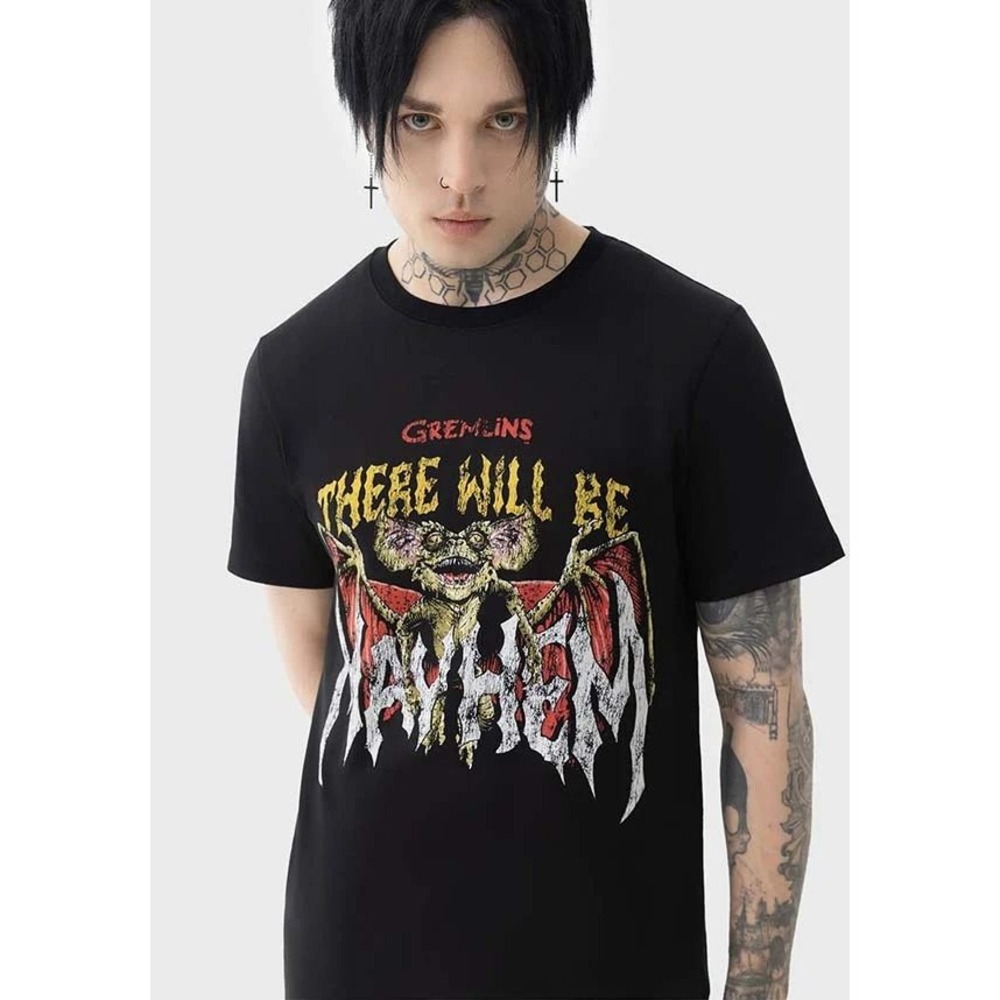 Gremlins There Will Be Mayhem Graphic T-Shirt Black unisex Horror Tee
